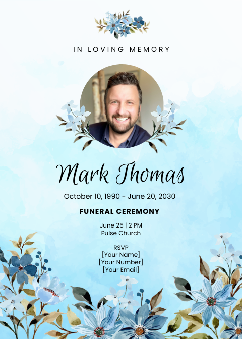 Personal Funeral Invitation Card Template - Edit Online & Download ...