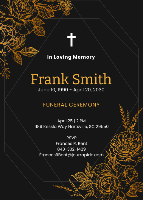 Modern Funeral Invitation Card