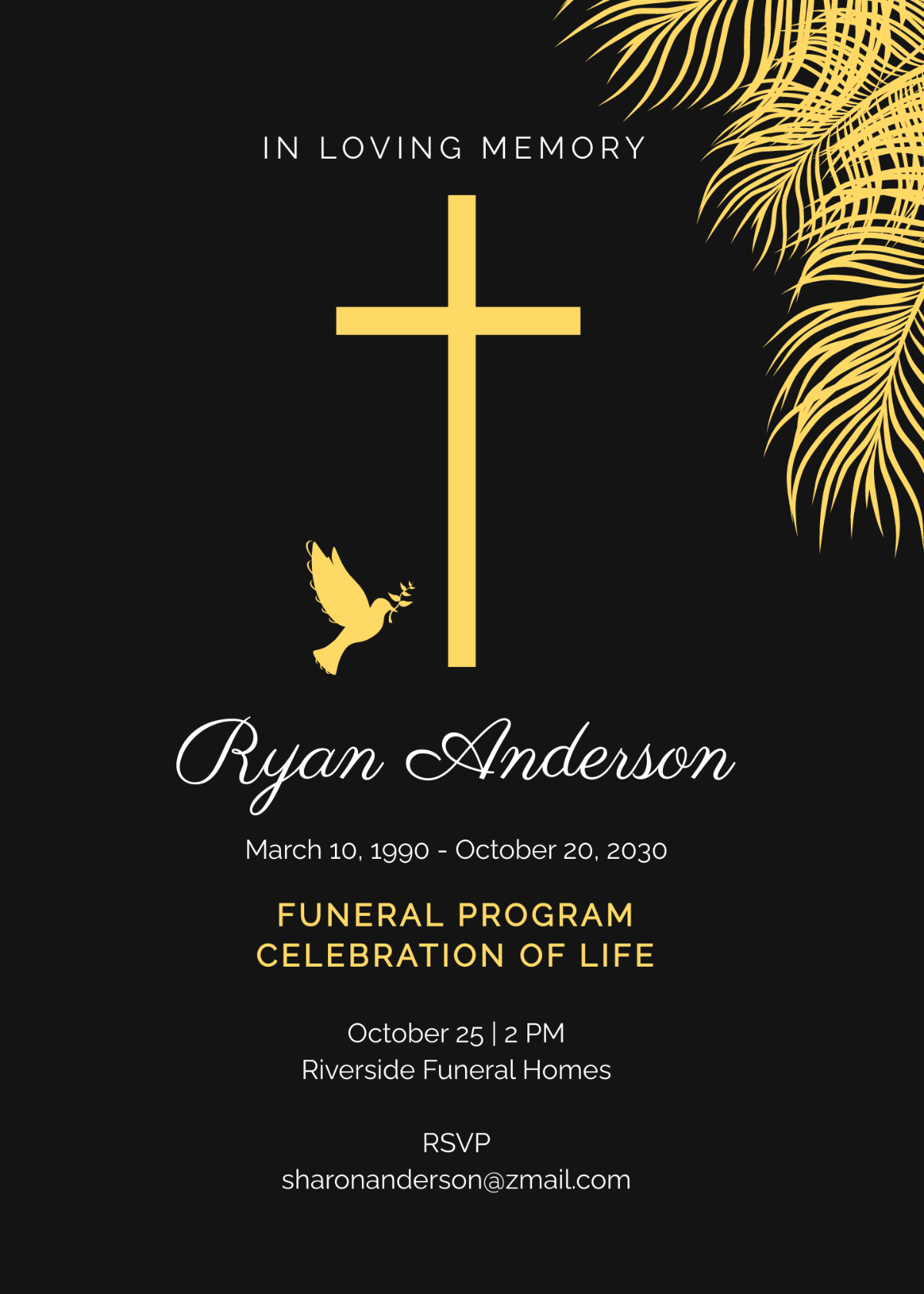 Simple Funeral Program Invitation Template