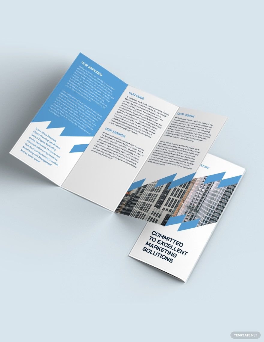 Construction Marketing Tri-Fold Brochure Template