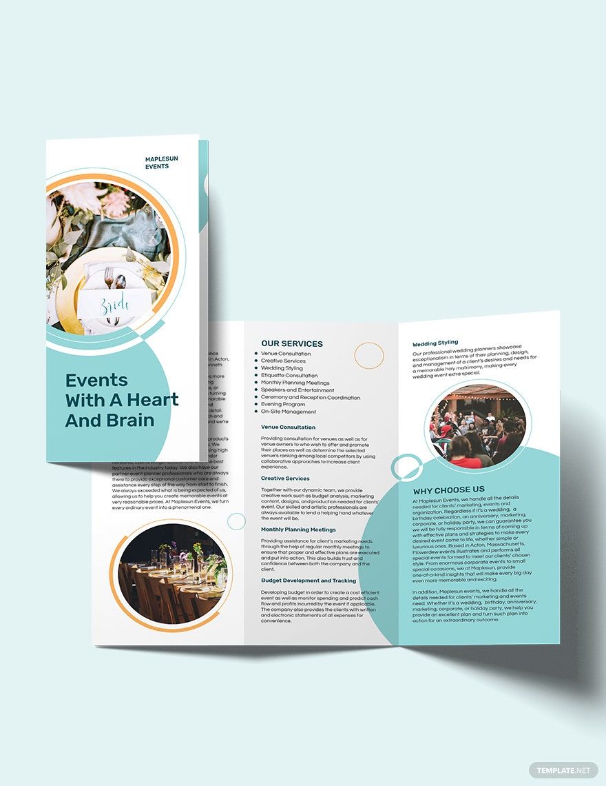Event Planner Tri-Fold Brochure Template
