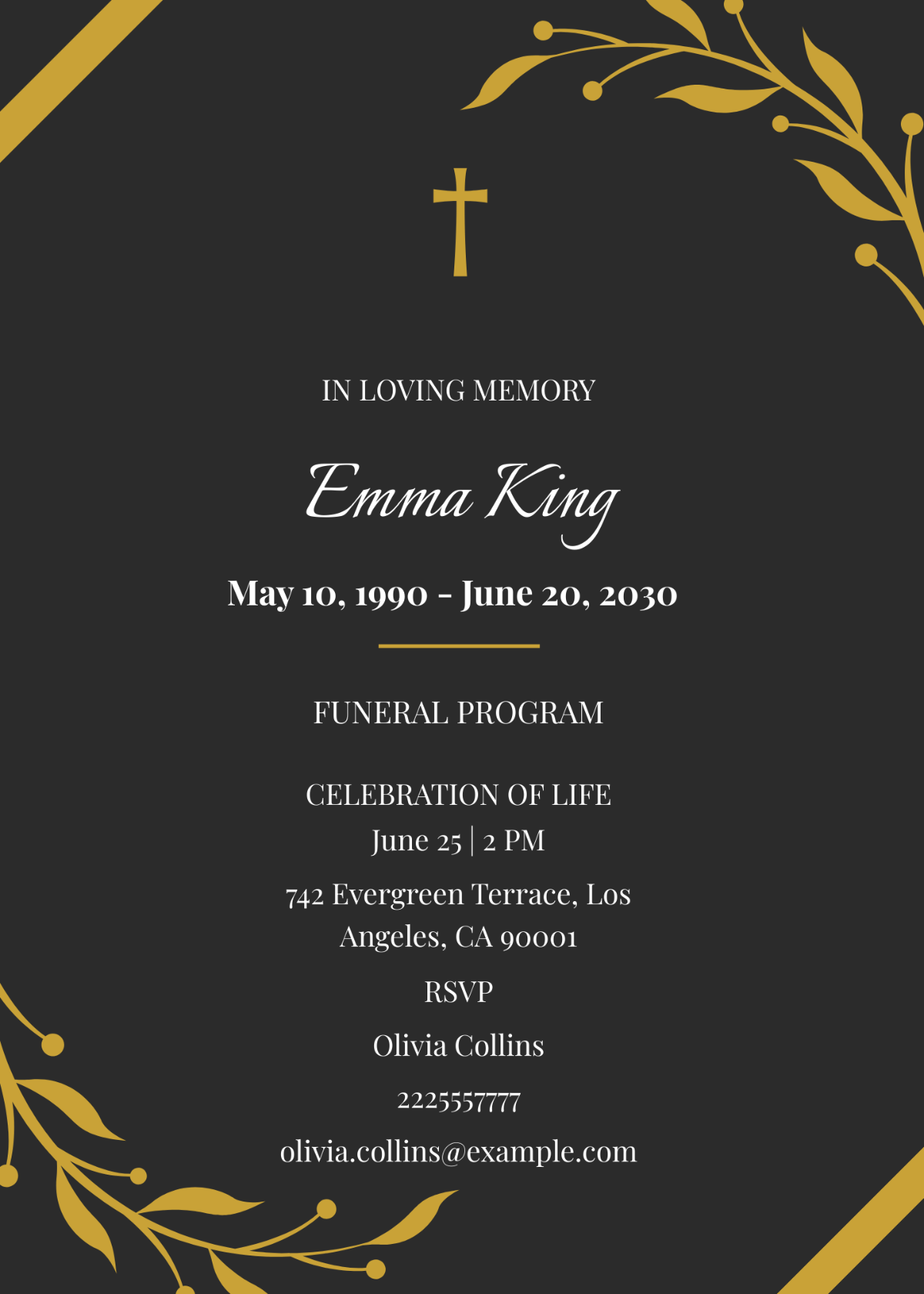 Funeral Program Catholic Invitation Template - Edit Online & Download