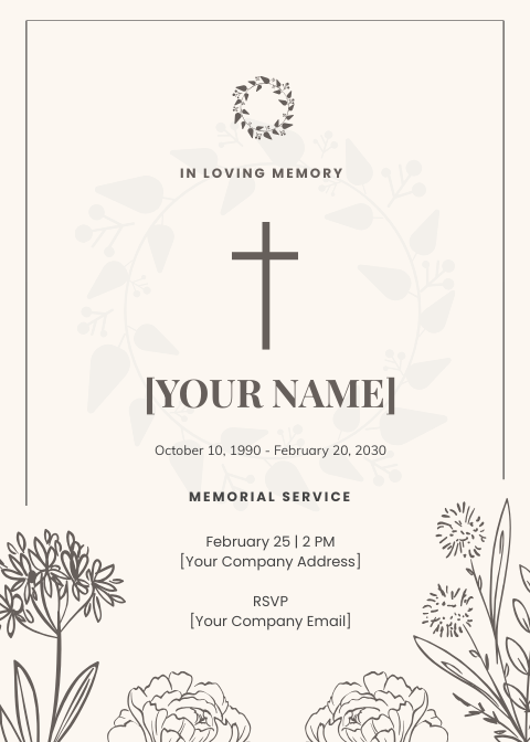 FREE Memorial Invitation Templates & Examples Edit Online & Download