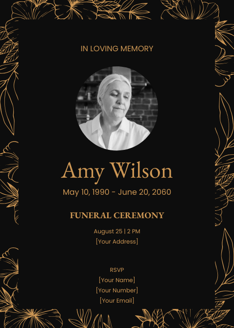 Funeral Invitation Card design