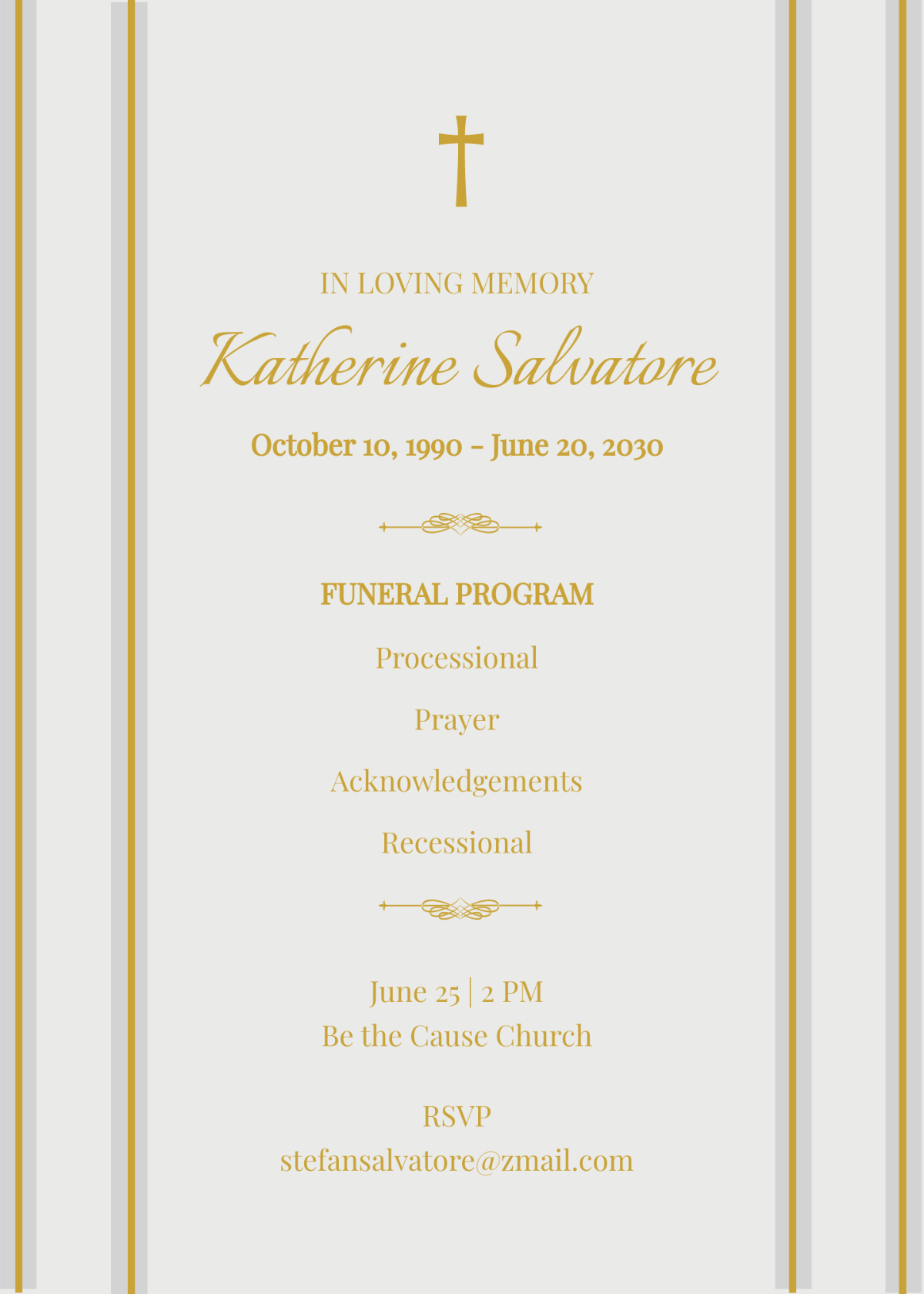 Funeral Church Service Program Template