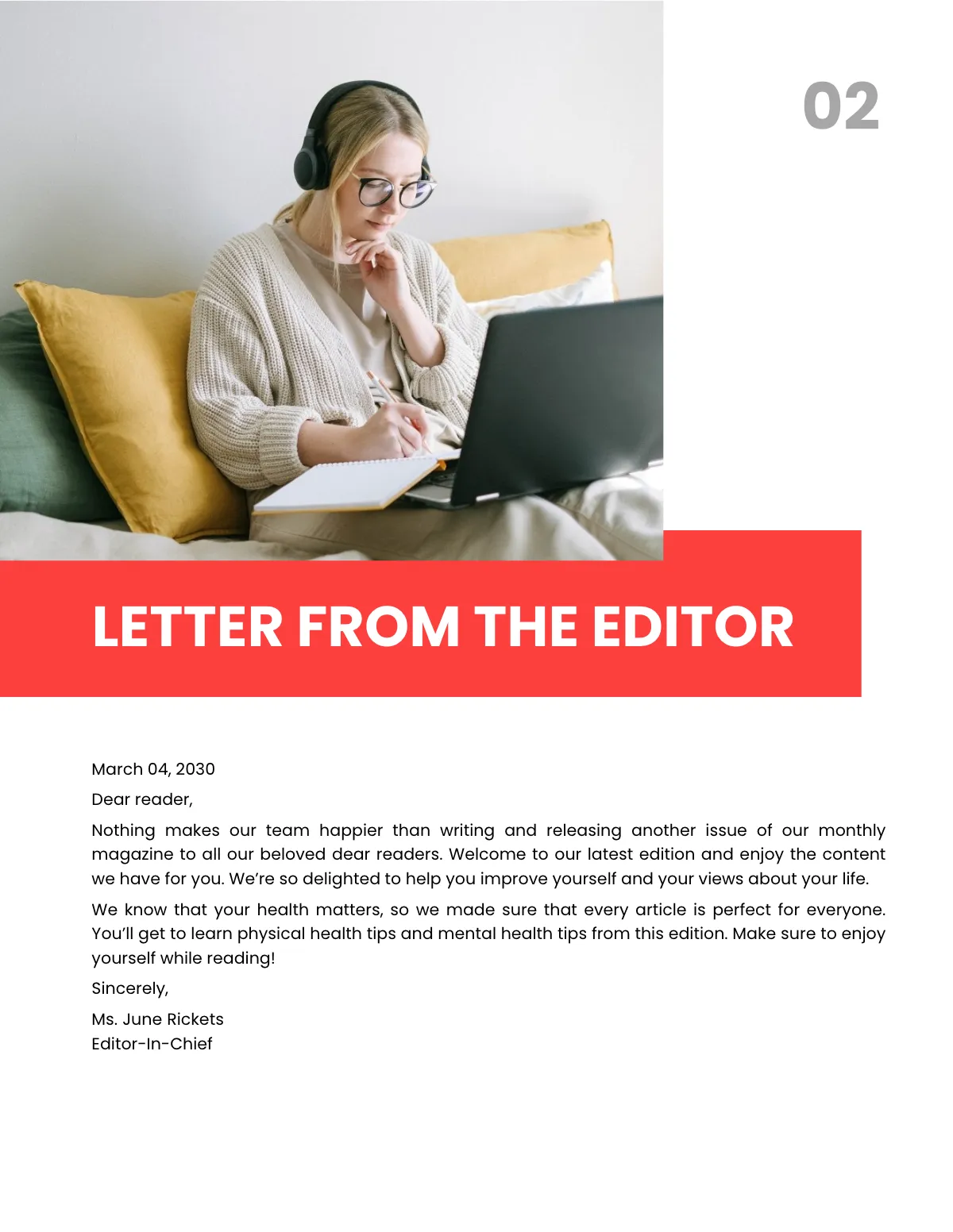 Free Minimalist Layout Magazine Template to Edit Online