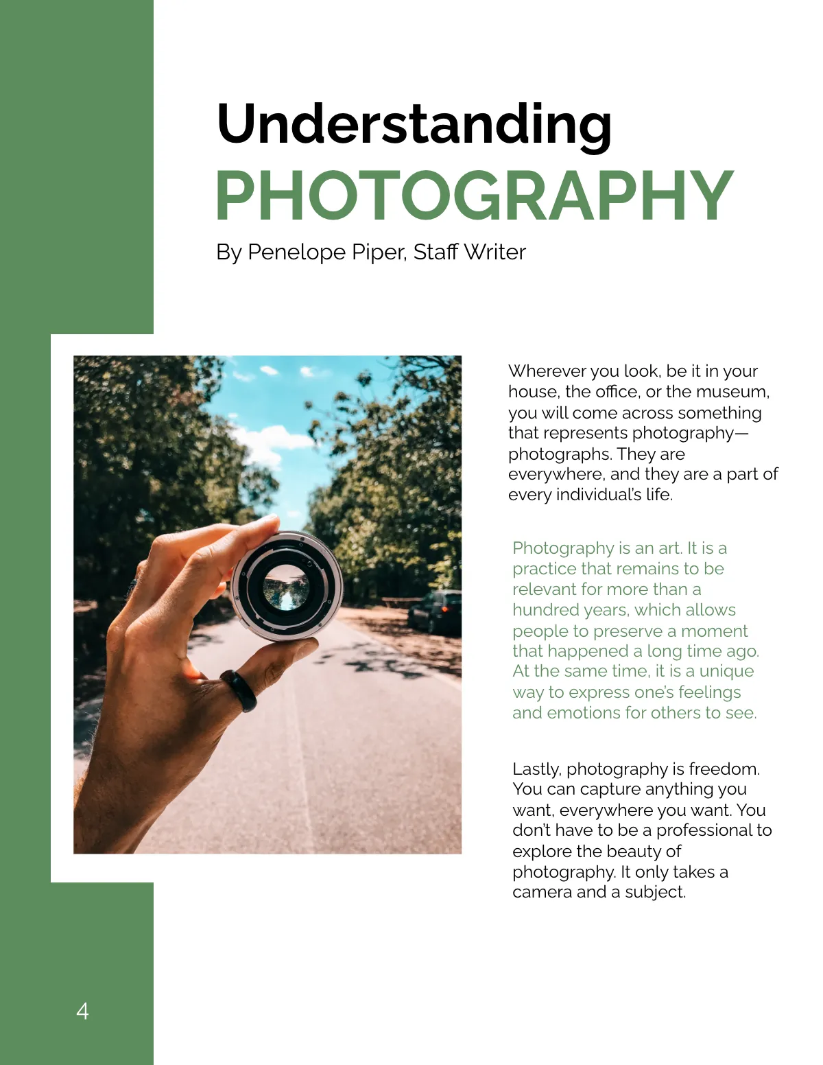 Free Minimalist Photography Magazine Template to Edit Online