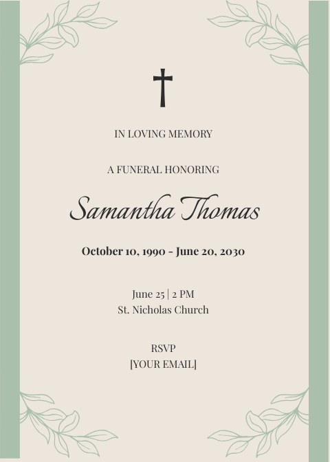 FREE Funeral Invitation Templates & Examples Edit Online & Download