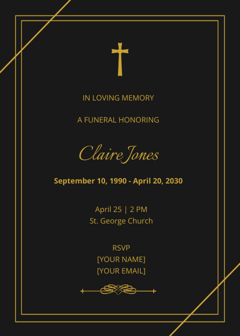 Simple Digital Funeral Invitation
