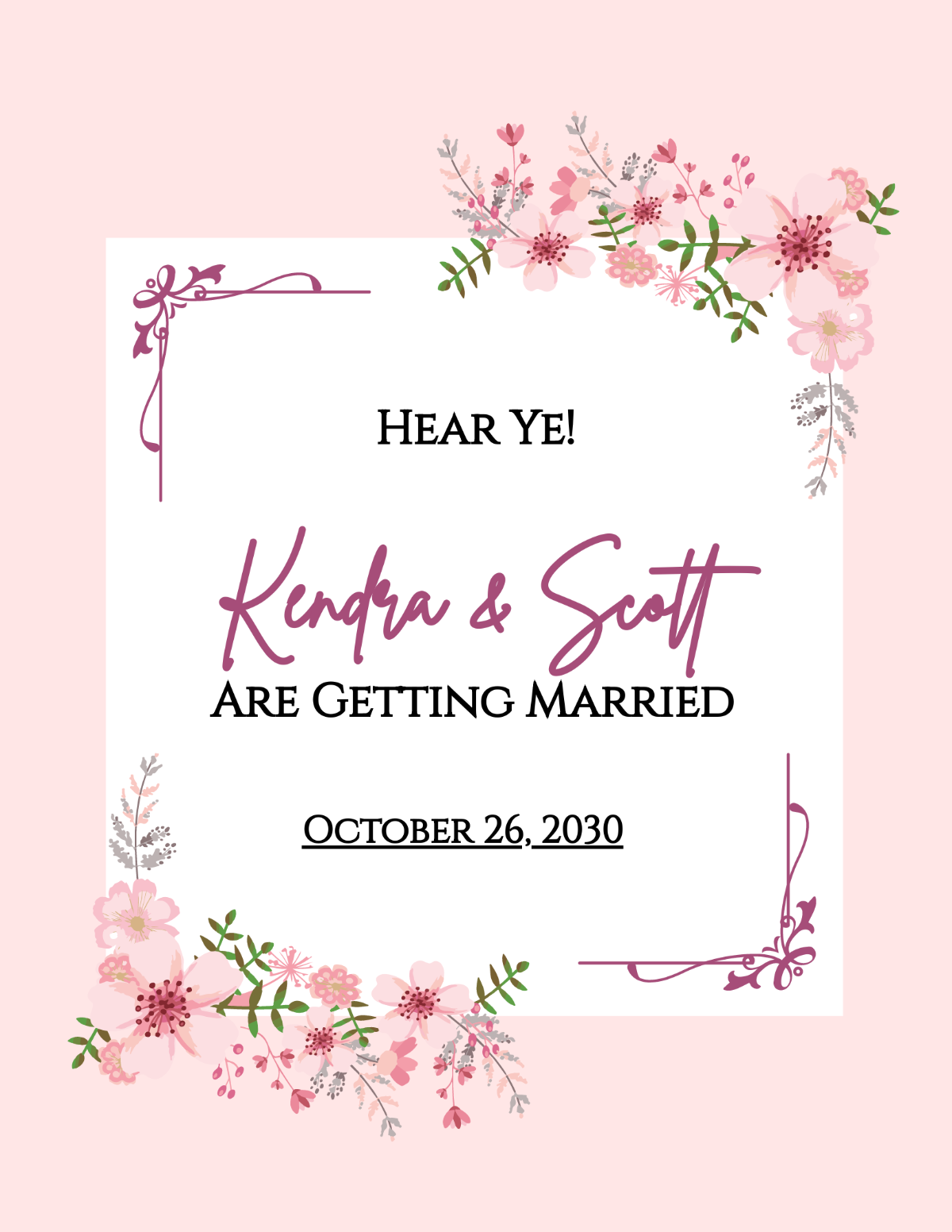 Wedding Announcement Flyer Template