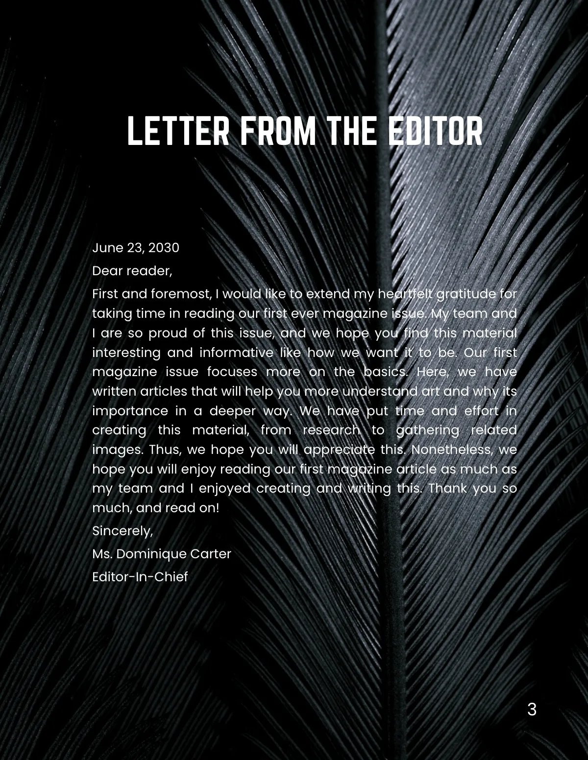 Free Black and White Minimalist Magazine Template to Edit Online