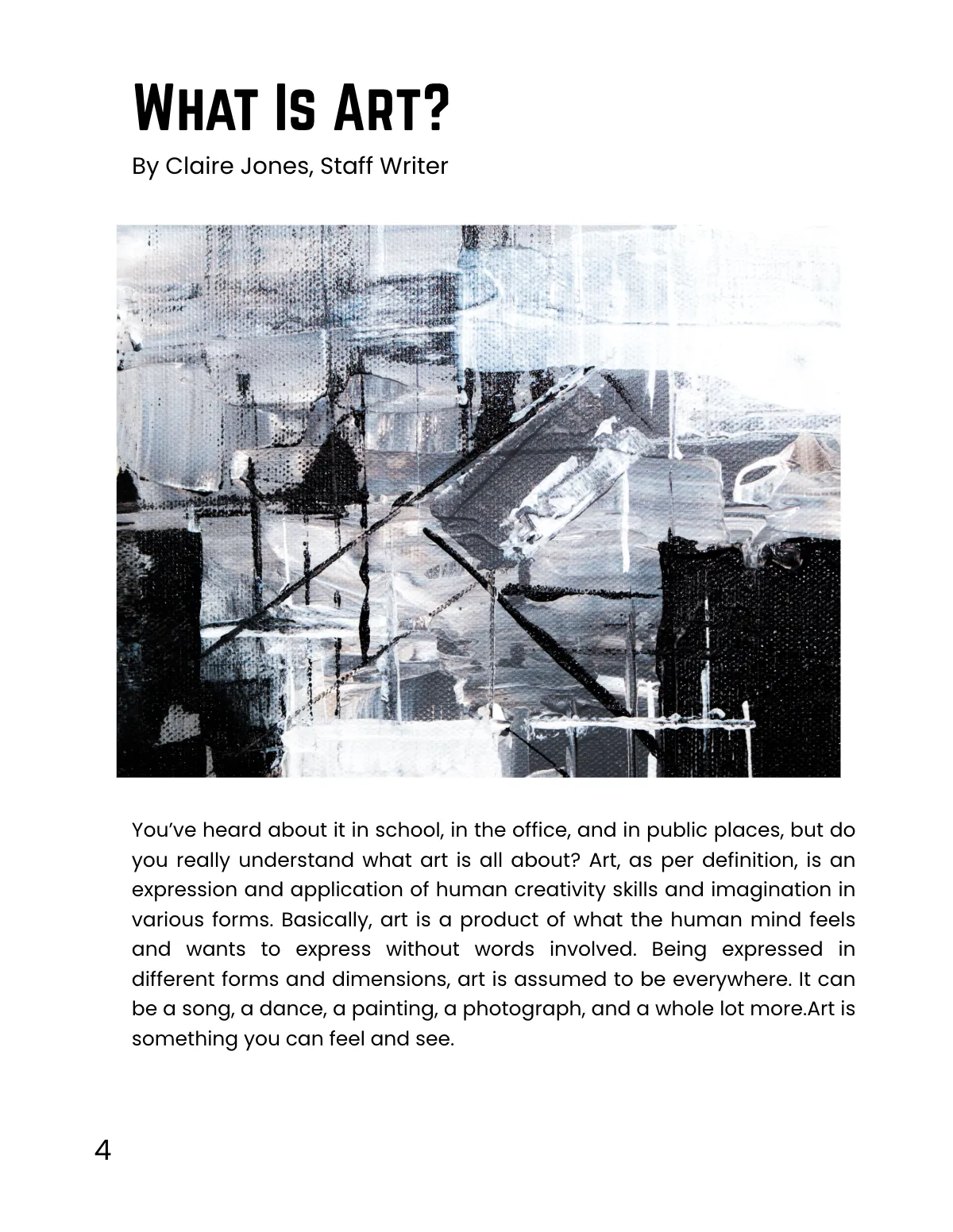 Free Black and White Minimalist Magazine Template to Edit Online