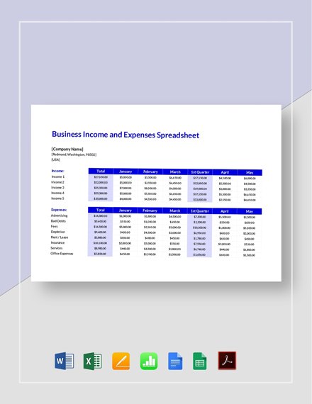 Free Editable Monthly Income Blank Spreadsheet Template Excel Word