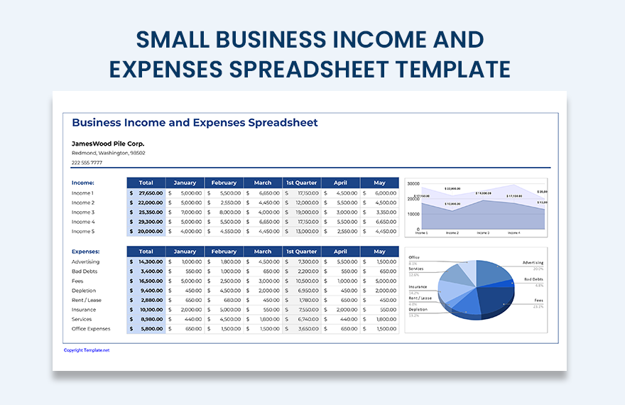 income and expense spreadsheet template excel