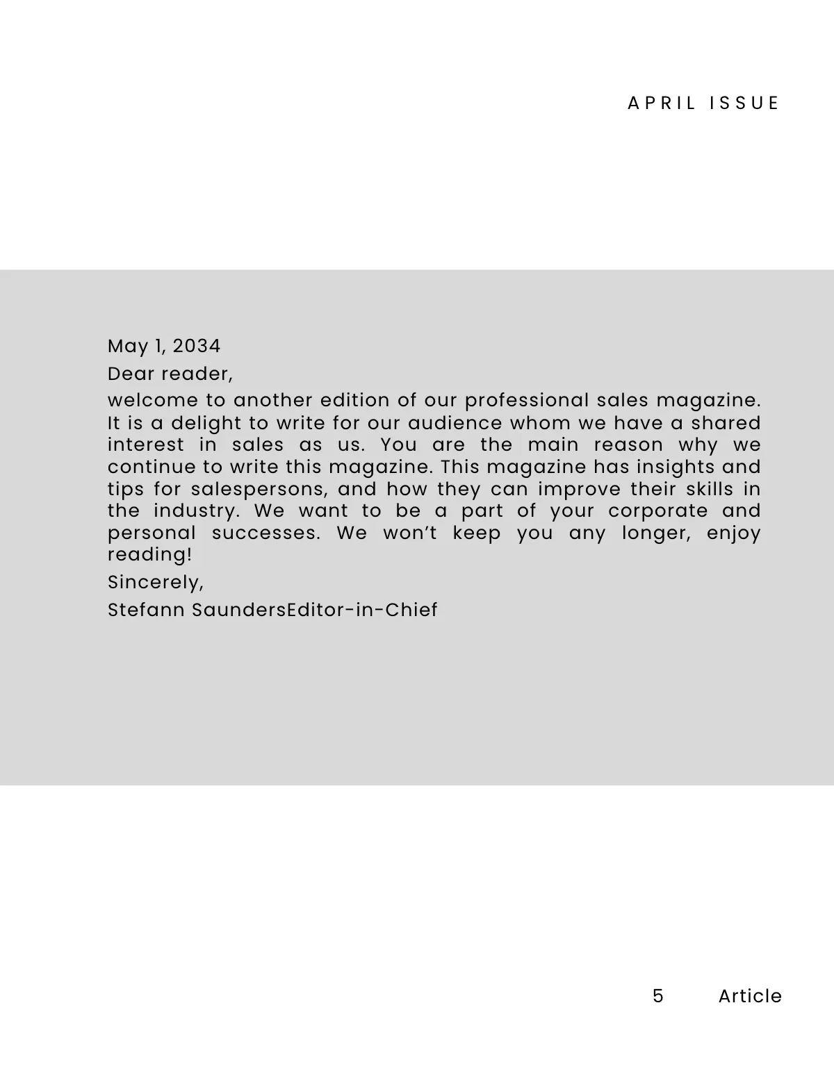 Free Professional Sales Magazine Template to Edit Online