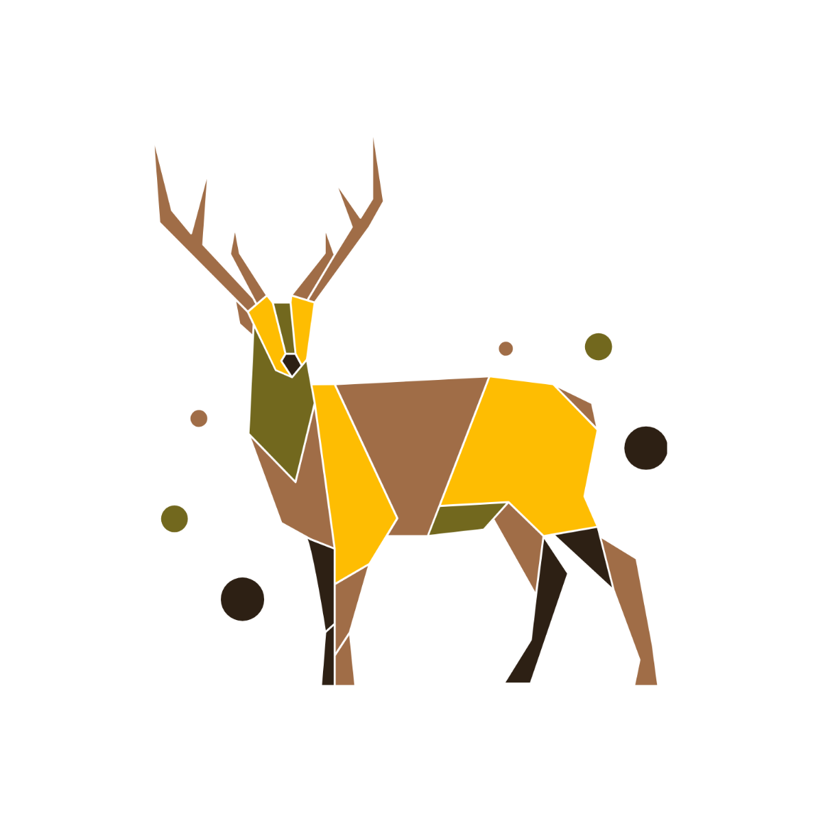 Geometric Deer Clipart Template