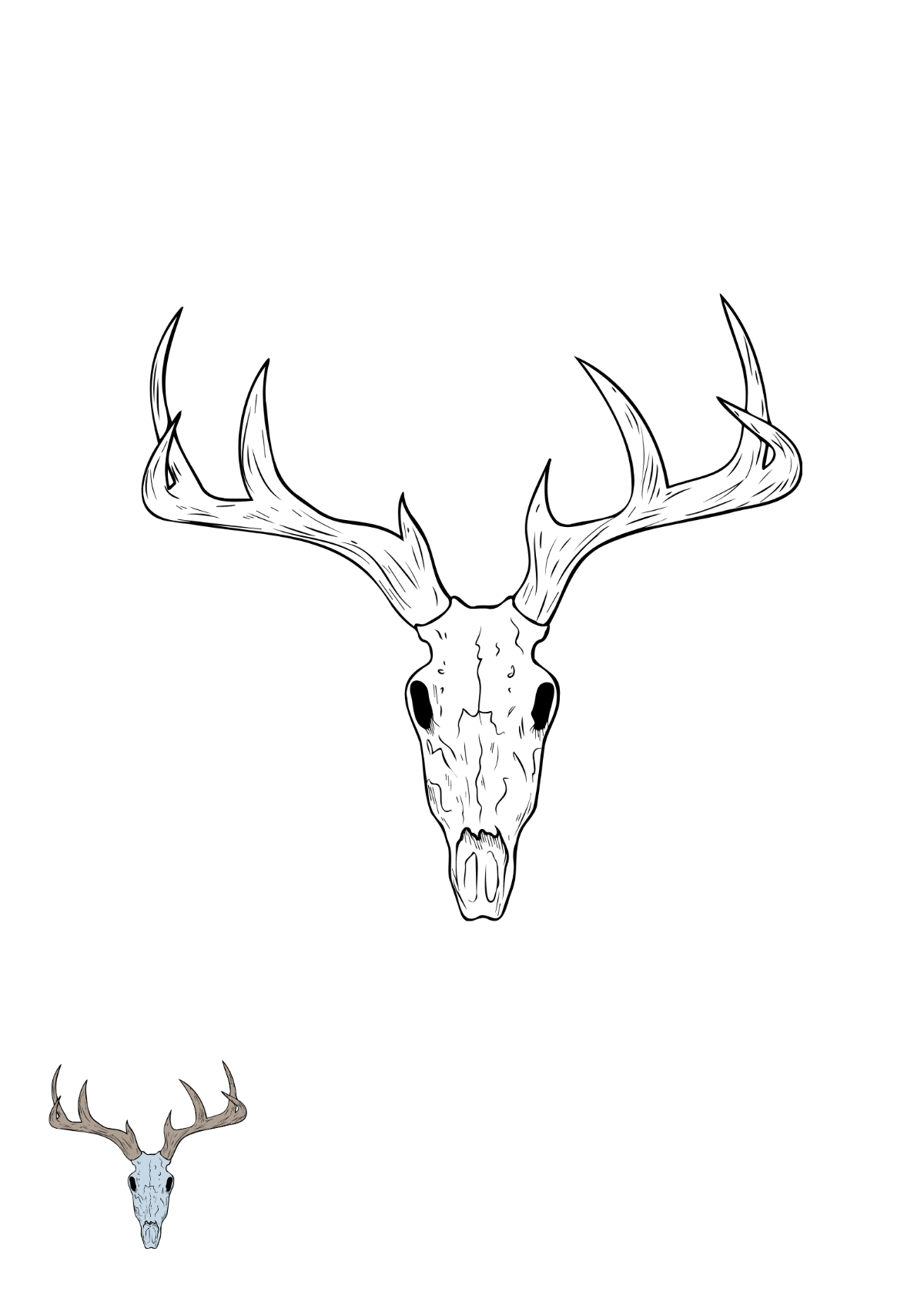 Deer Skull Coloring Page Template - Edit Online & Download