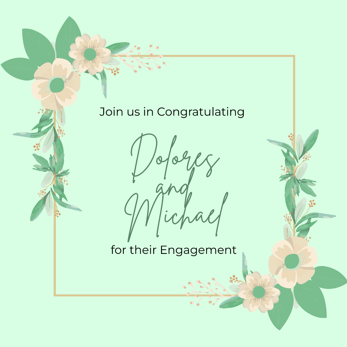 Free Engagement Announcement Instagram Post Template