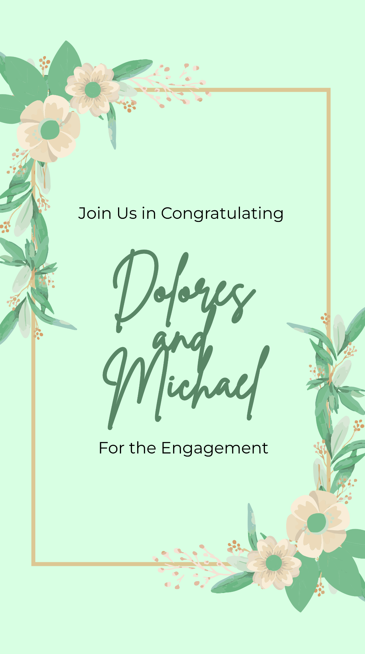 Free Engagement Announcement Whatsapp Post Template