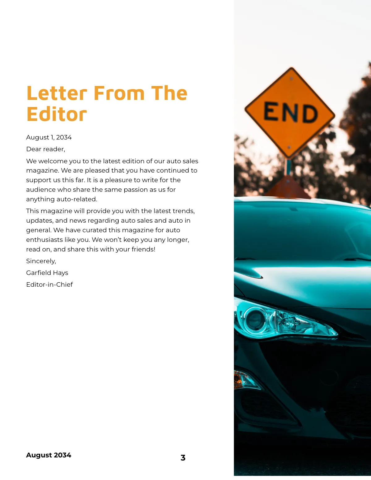 Free Auto Sales Magazine Template to Edit Online