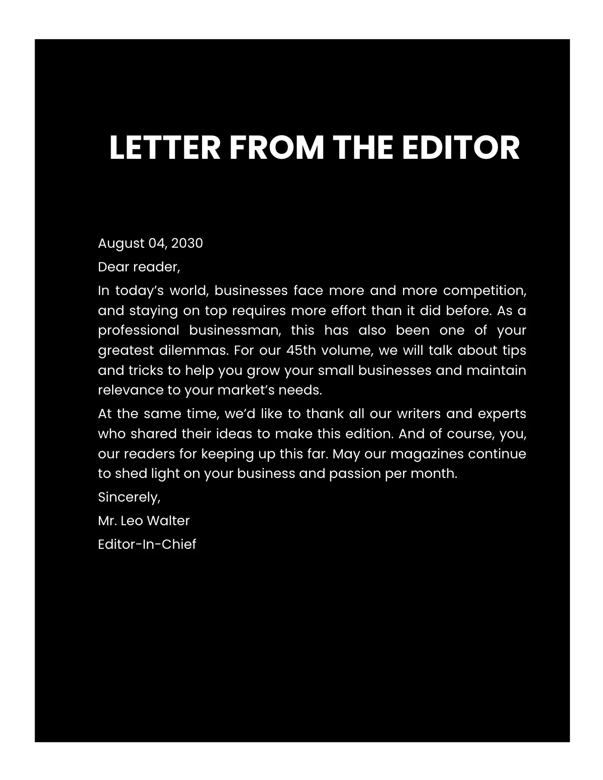 Free Creative Small Business Magazine Template to Edit Online