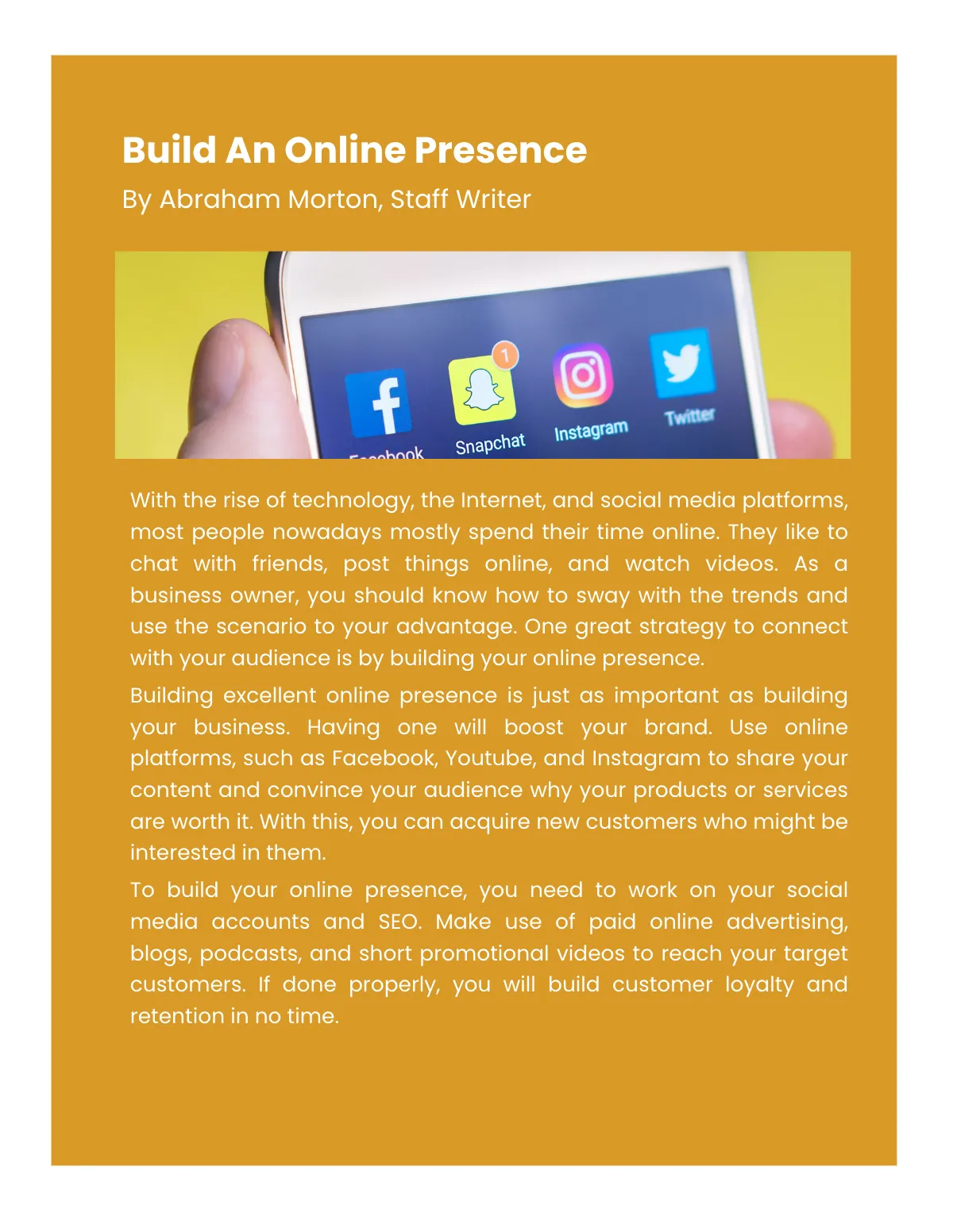 Free Creative Small Business Magazine Template to Edit Online