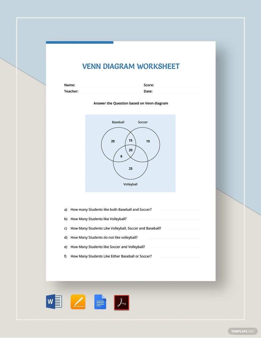 Venn Diagram Worksheet Template