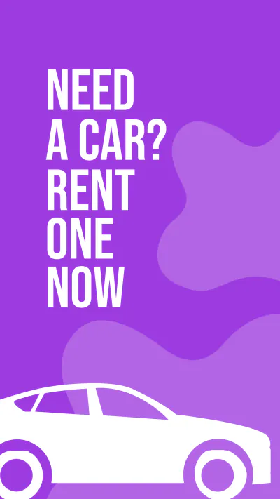 Free Simple Car Rental Instagram Story Template to Edit Online