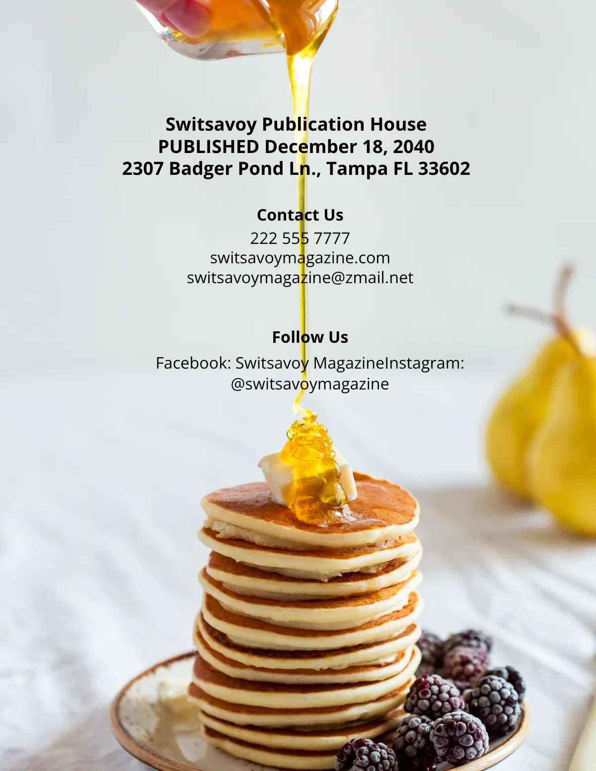 Free Simple Cooking Magazine Template to Edit Online