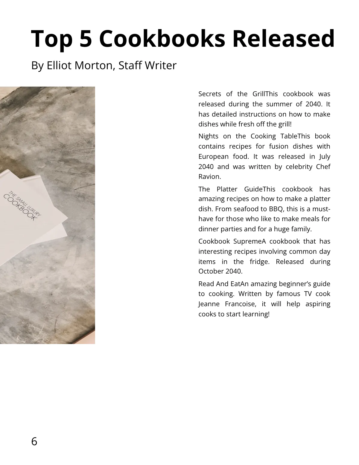 Free Simple Cooking Magazine Template to Edit Online