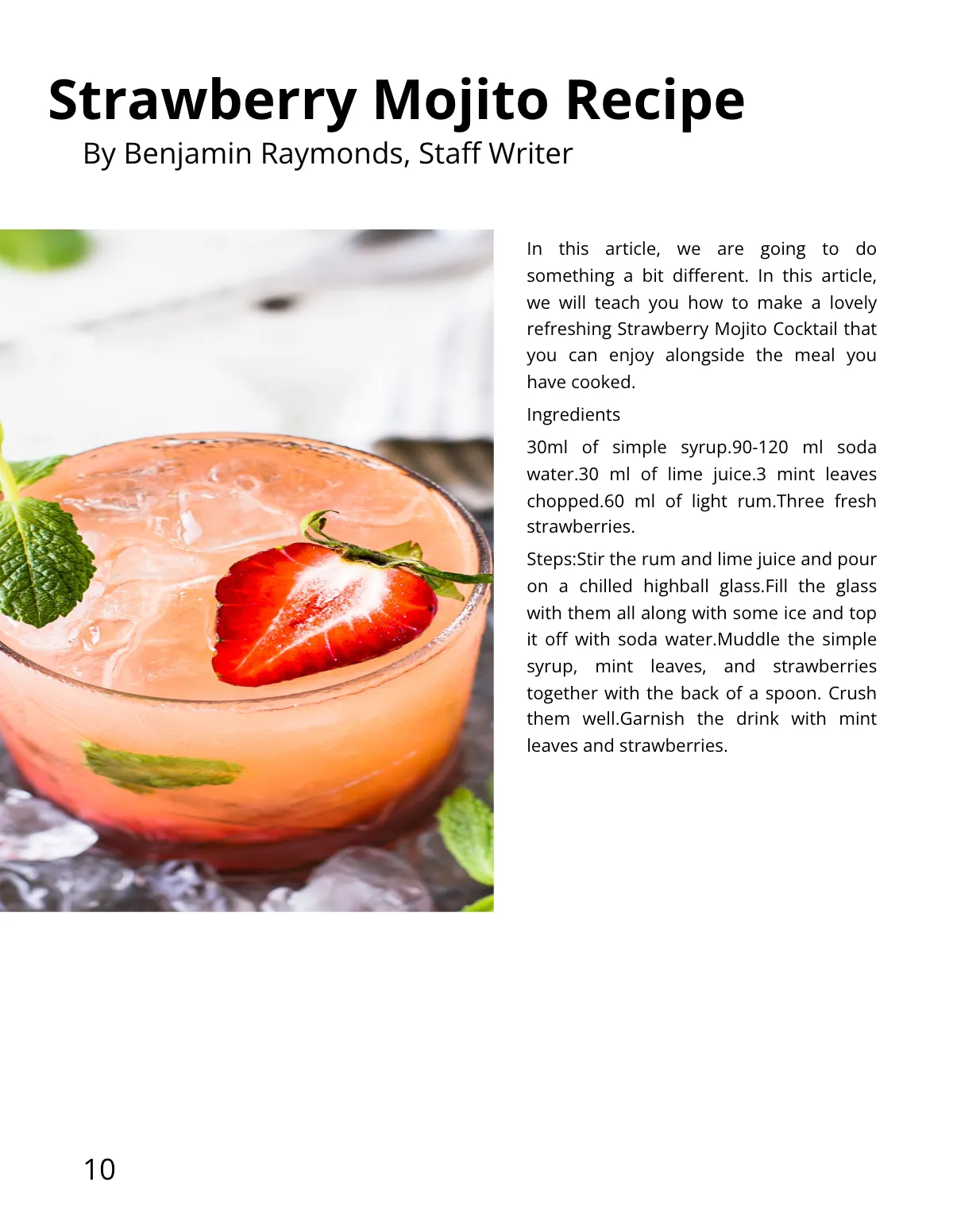 Free Simple Cooking Magazine Template to Edit Online