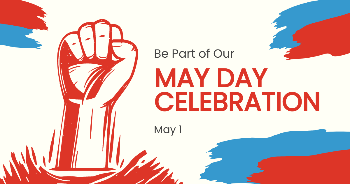 Free May Day Event Facebook Post Template