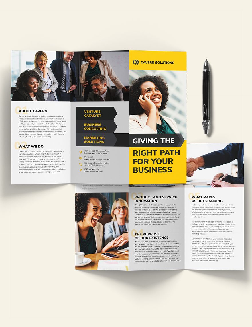Business Analyst Tri-Fold Brochure Template