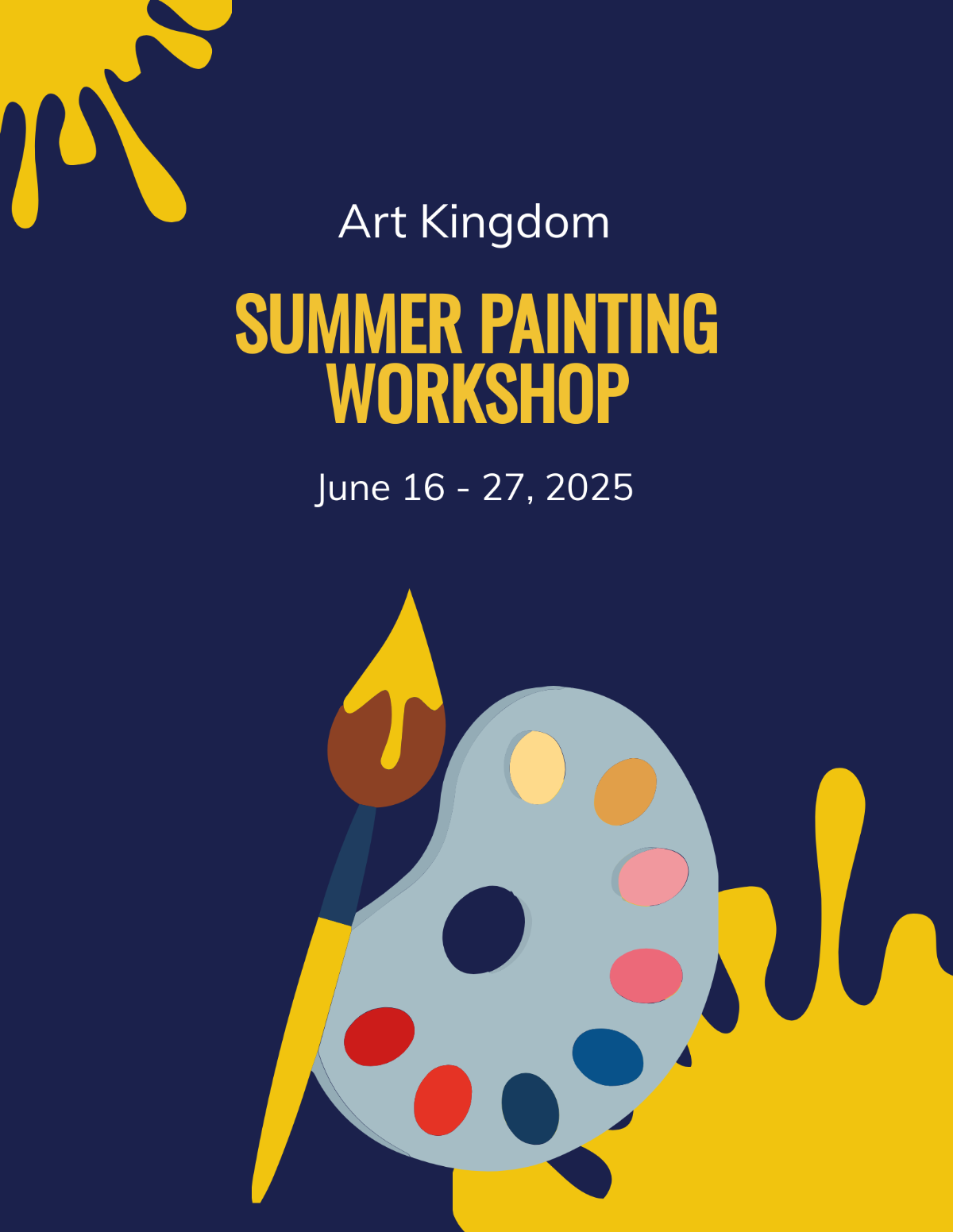 Free Painting Workshop Flyer Template