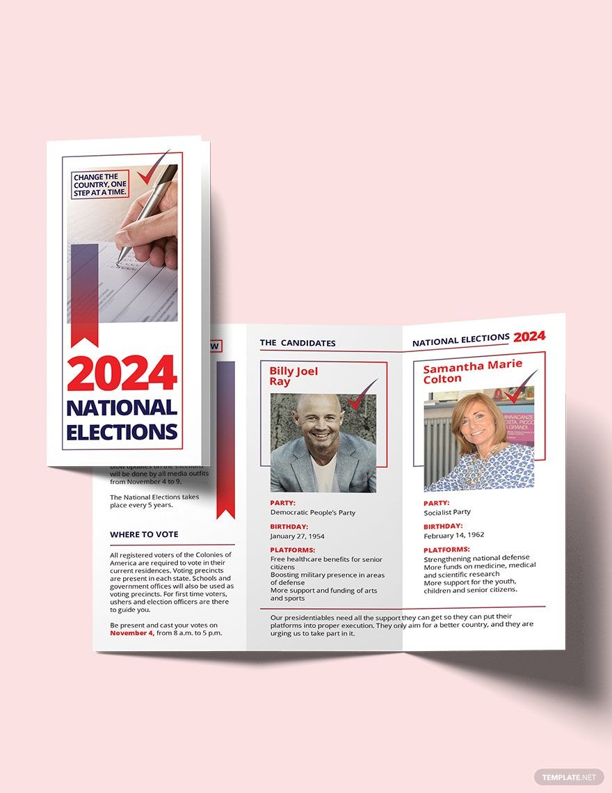 Election Tri-Fold Brochure Template