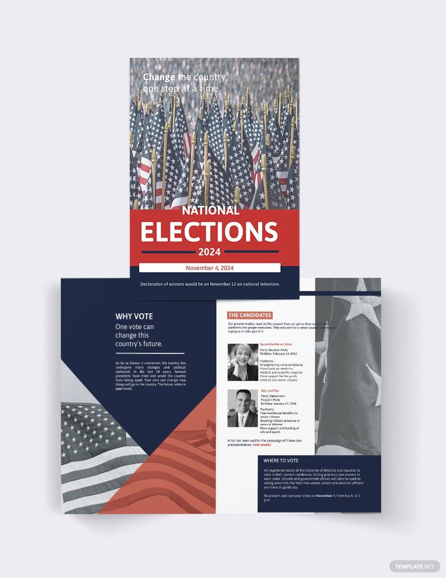 Election Campaign Bi-Fold Brochure Template