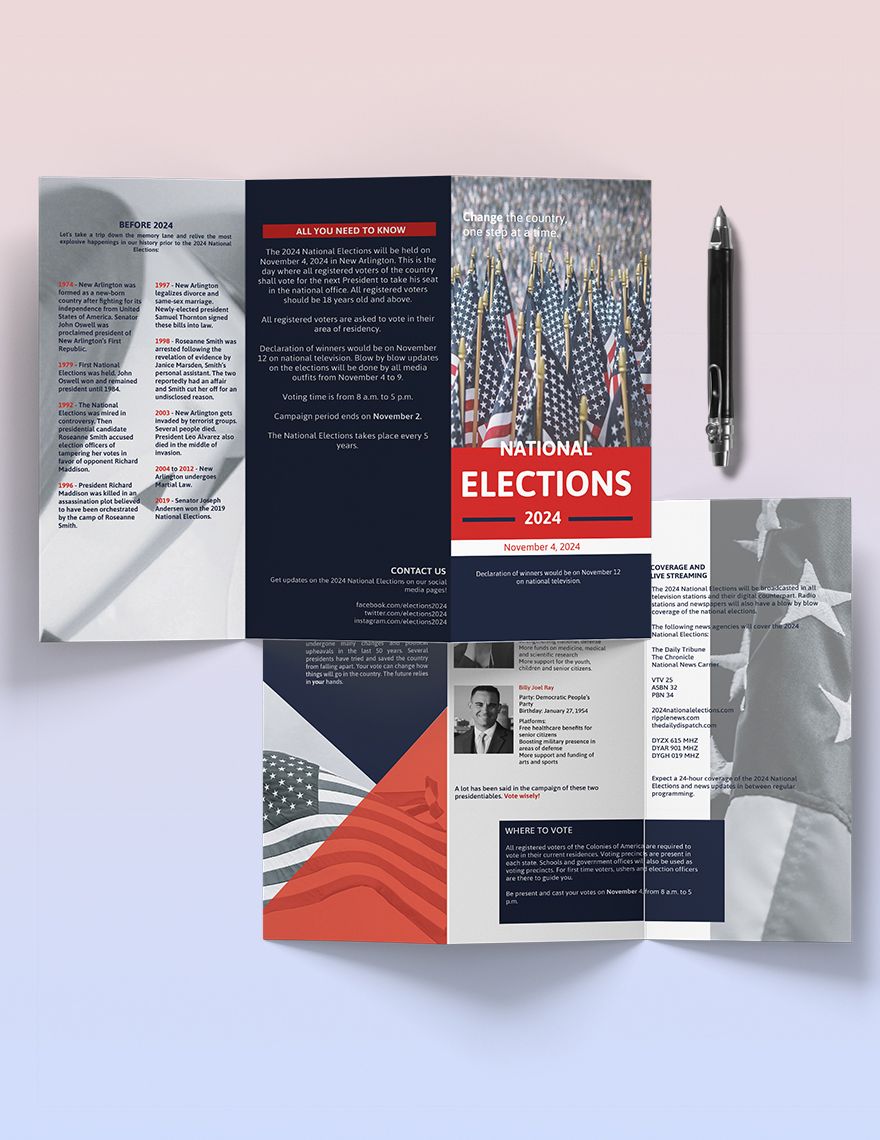 Election Campaign Tri-Fold Brochure Template