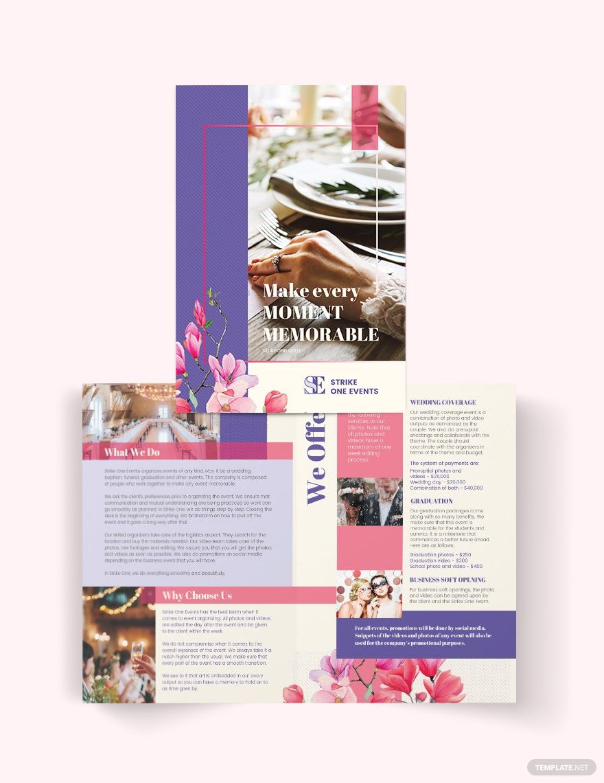 Event Company Bi-Fold Brochure Template