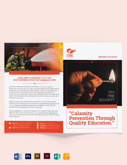 Fire Safety Brochure Template Design 