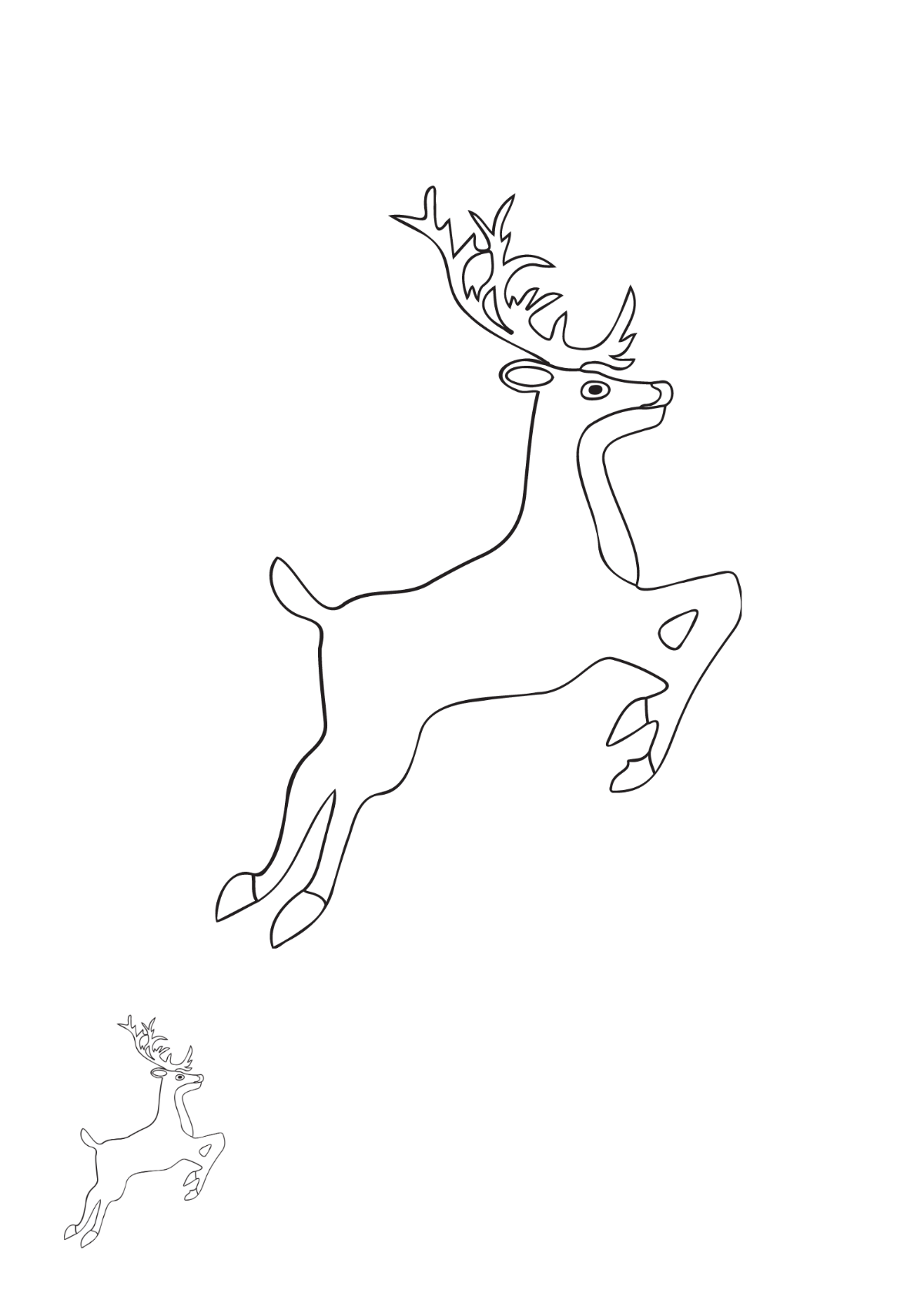 Free White Deer Coloring Page Template