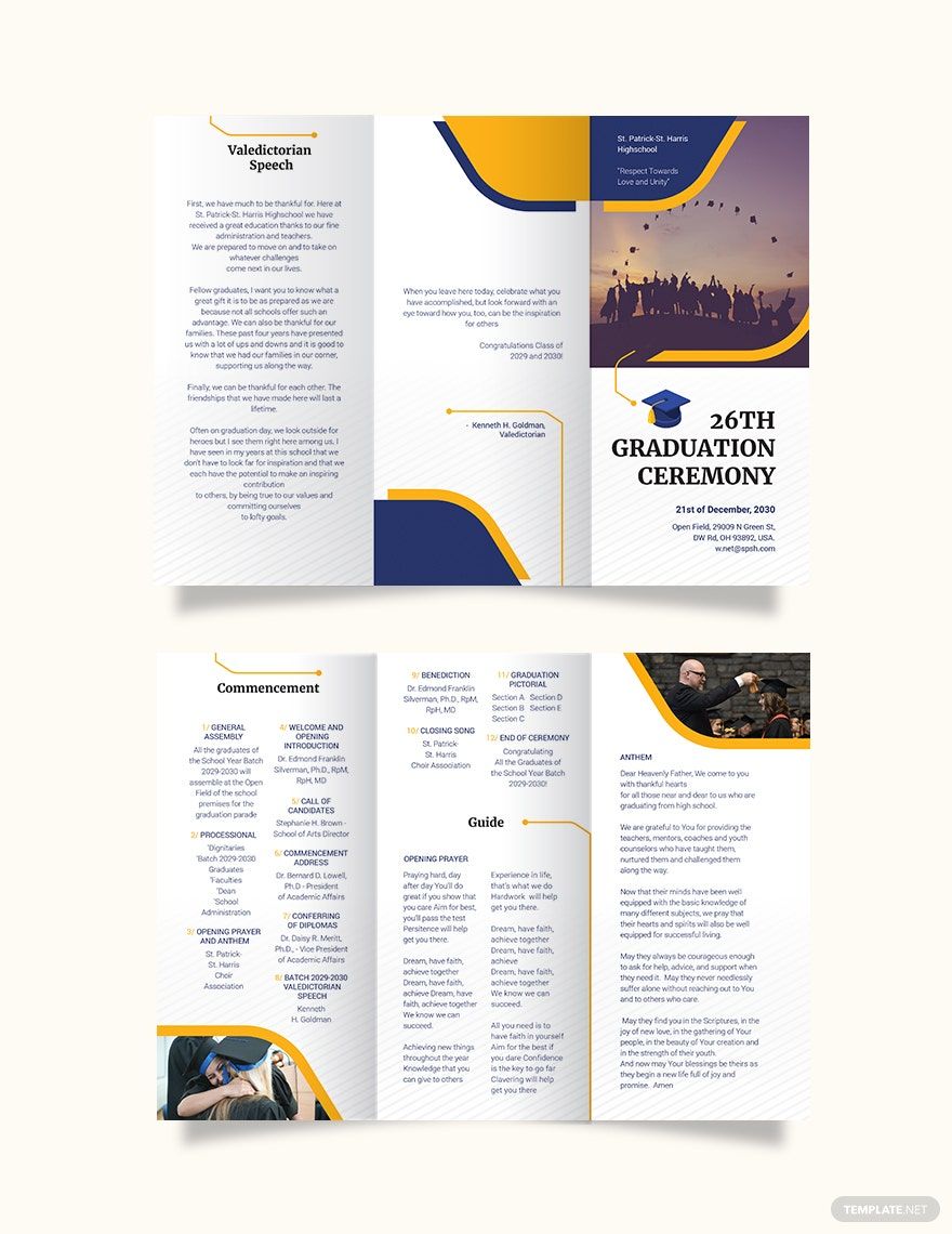 Graduation Tri-Fold Brochure Template