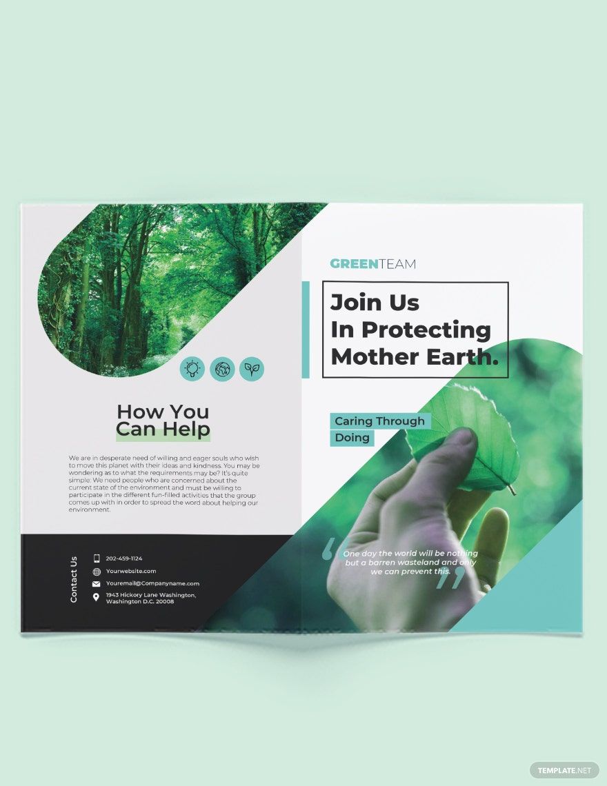 Green Bi-Fold Brochure Template