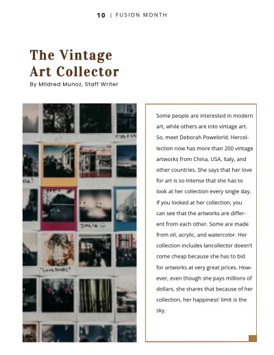 Free Vintage Art Magazine Template to Edit Online
