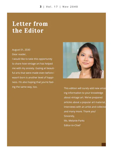 Free Vintage Art Magazine Template to Edit Online