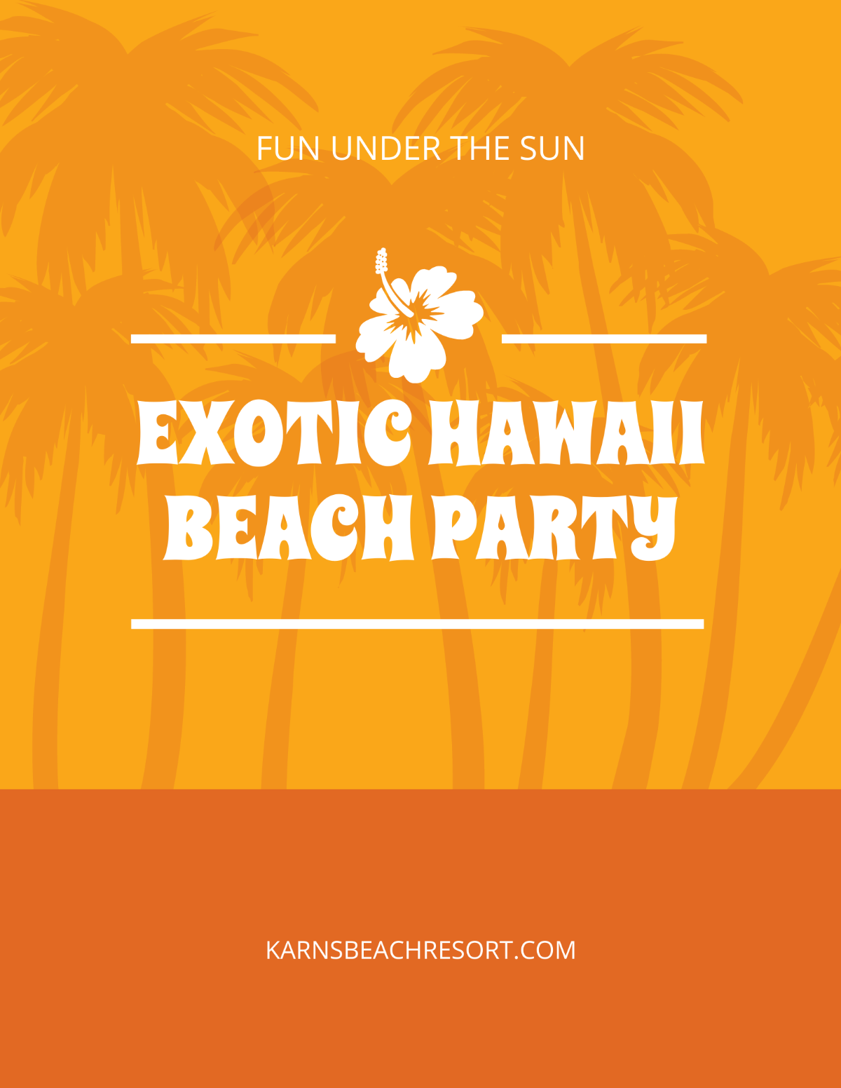 Free Hawaii Beach Party Flyer Template