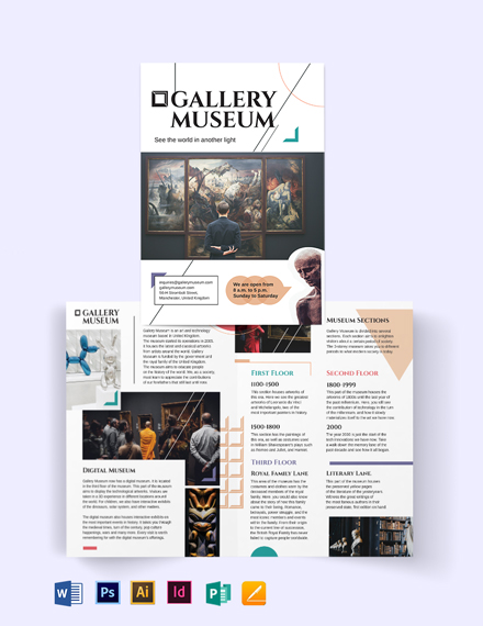 9  Museum Brochure Templates Word PSD AI