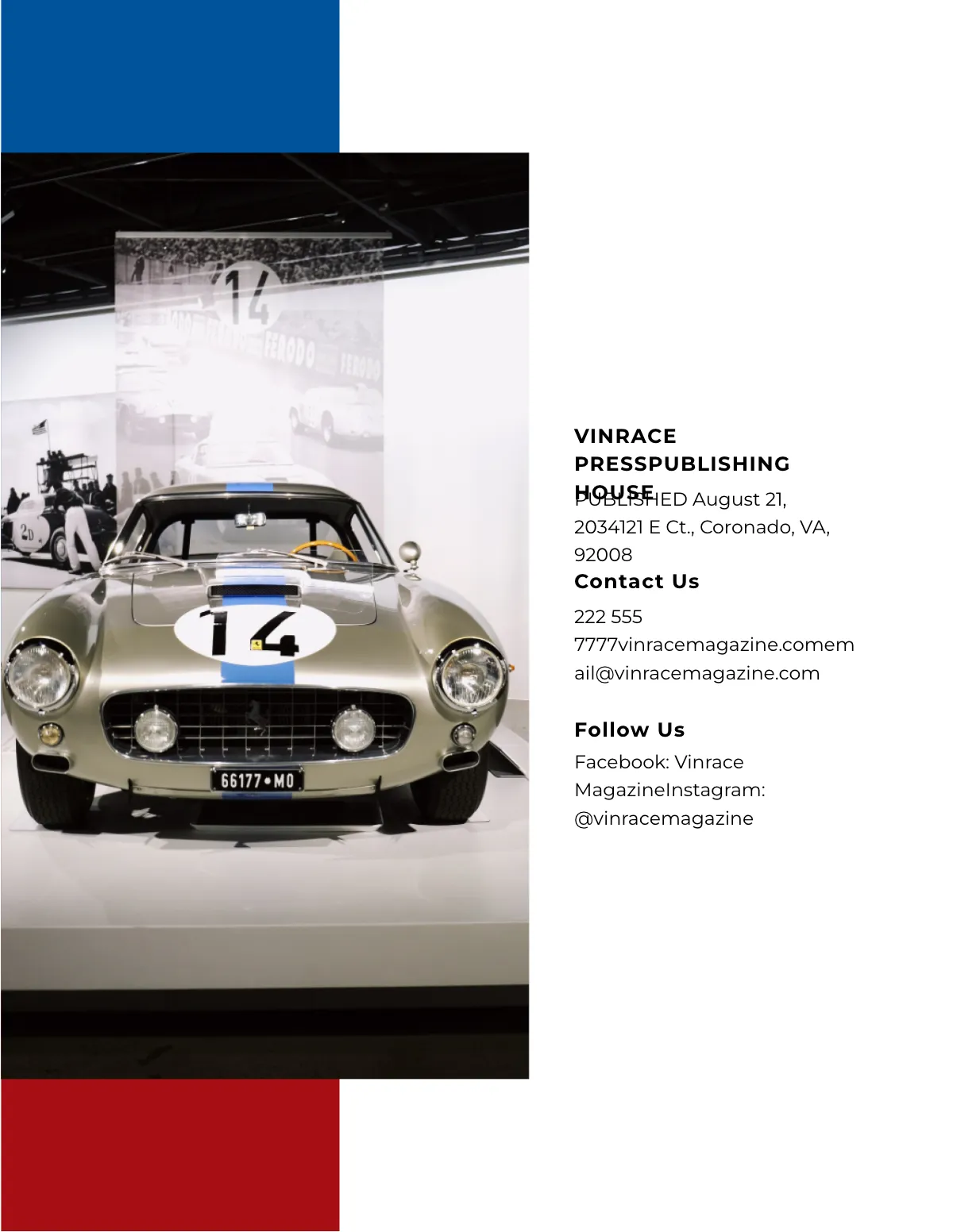 Free Vintage Race Car Magazine Template to Edit Online