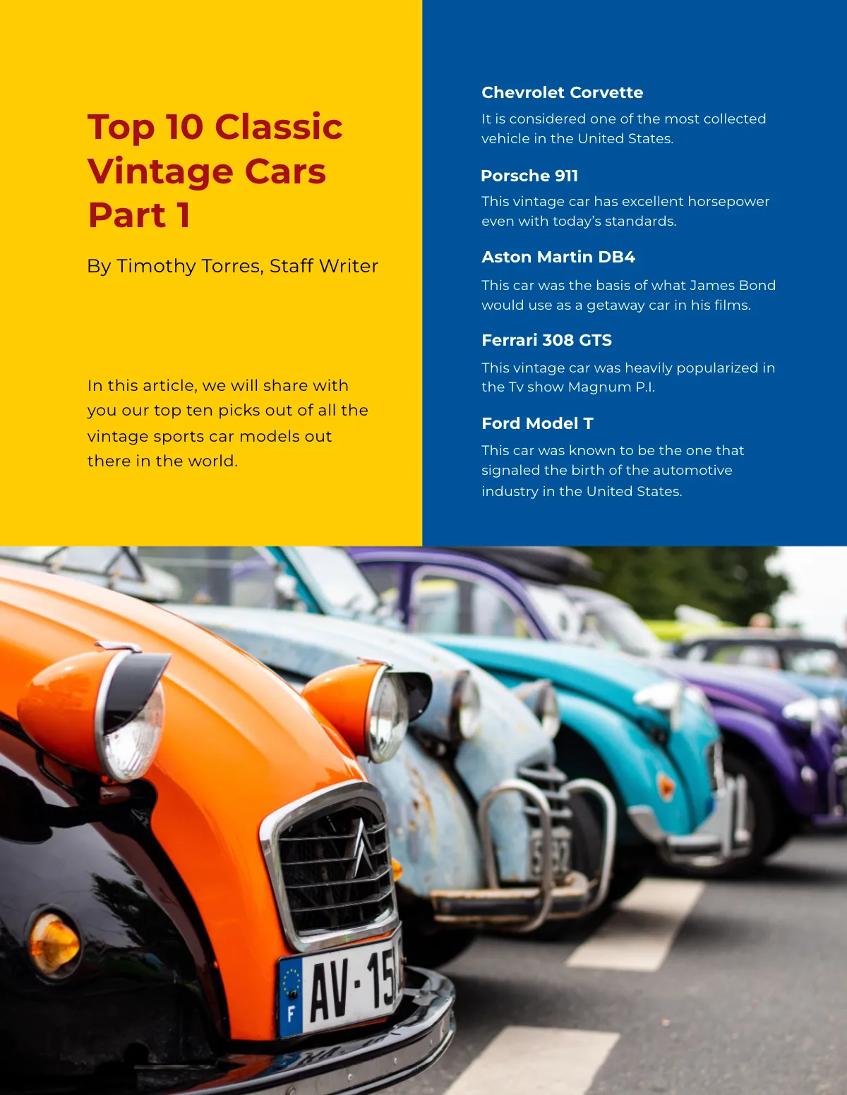 Free Vintage Race Car Magazine Template to Edit Online