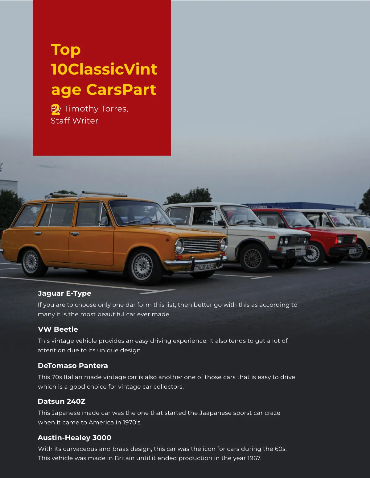 Free Vintage Race Car Magazine Template to Edit Online