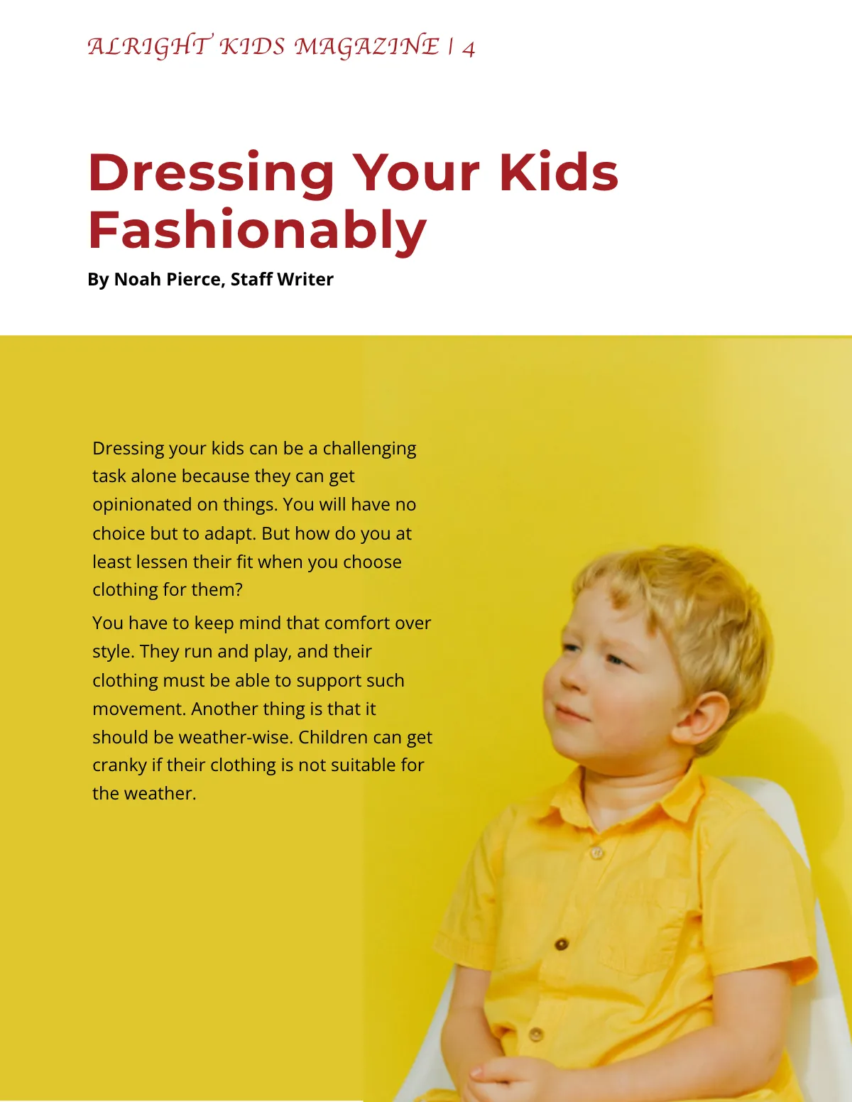 Free Stylish Kids Magazine Template to Edit Online